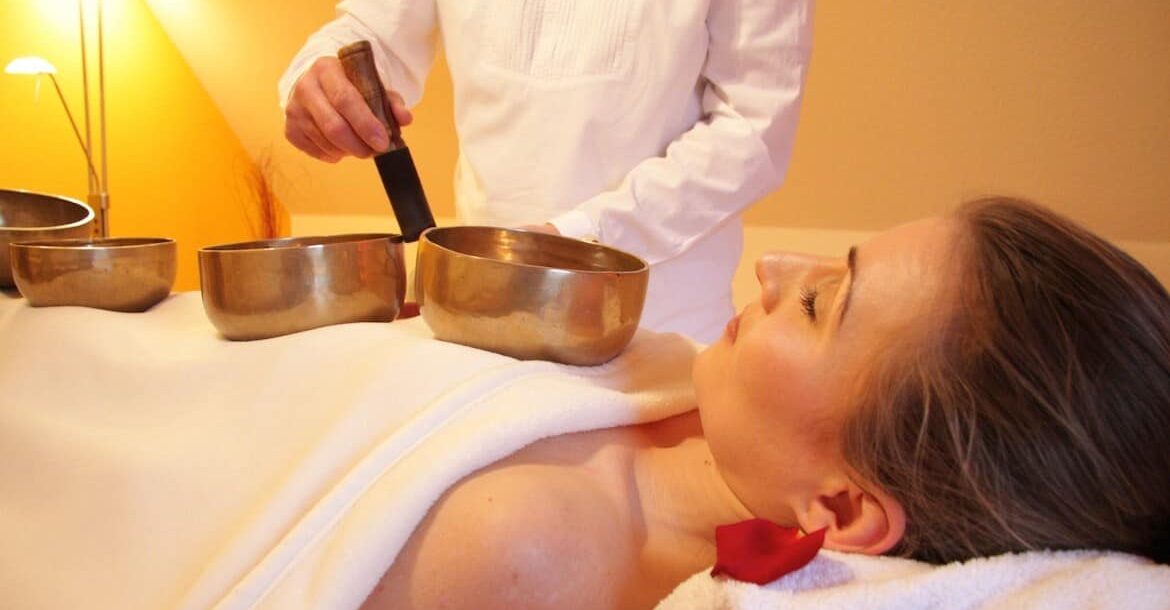 woman getting spa treatment